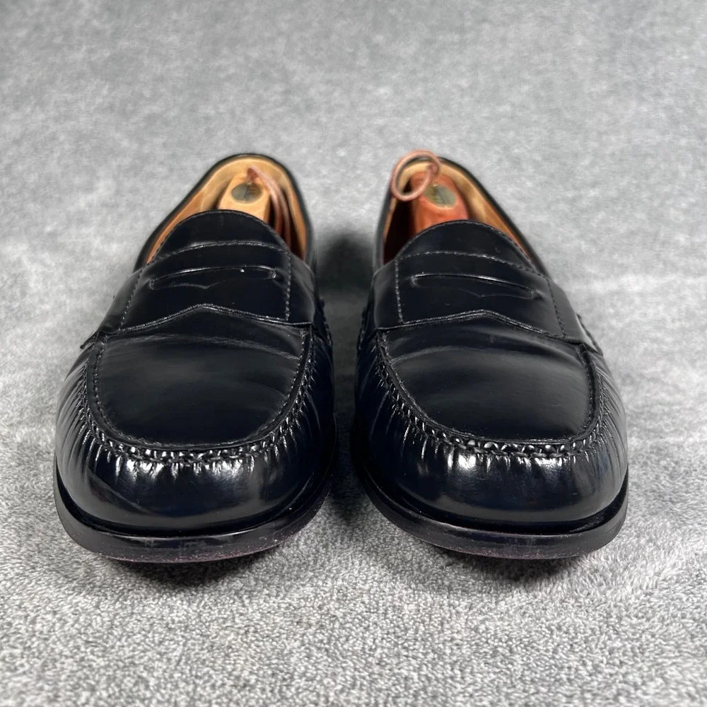 Cole Haan Penny Loafers Black Leather Moc Toe Slip On Dress Shoes Mens 13D 03503